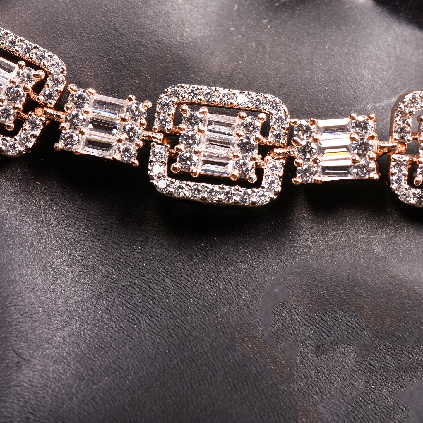 Ornapp Cubic zirconia Square Bracelet| Premium range| American diamond set