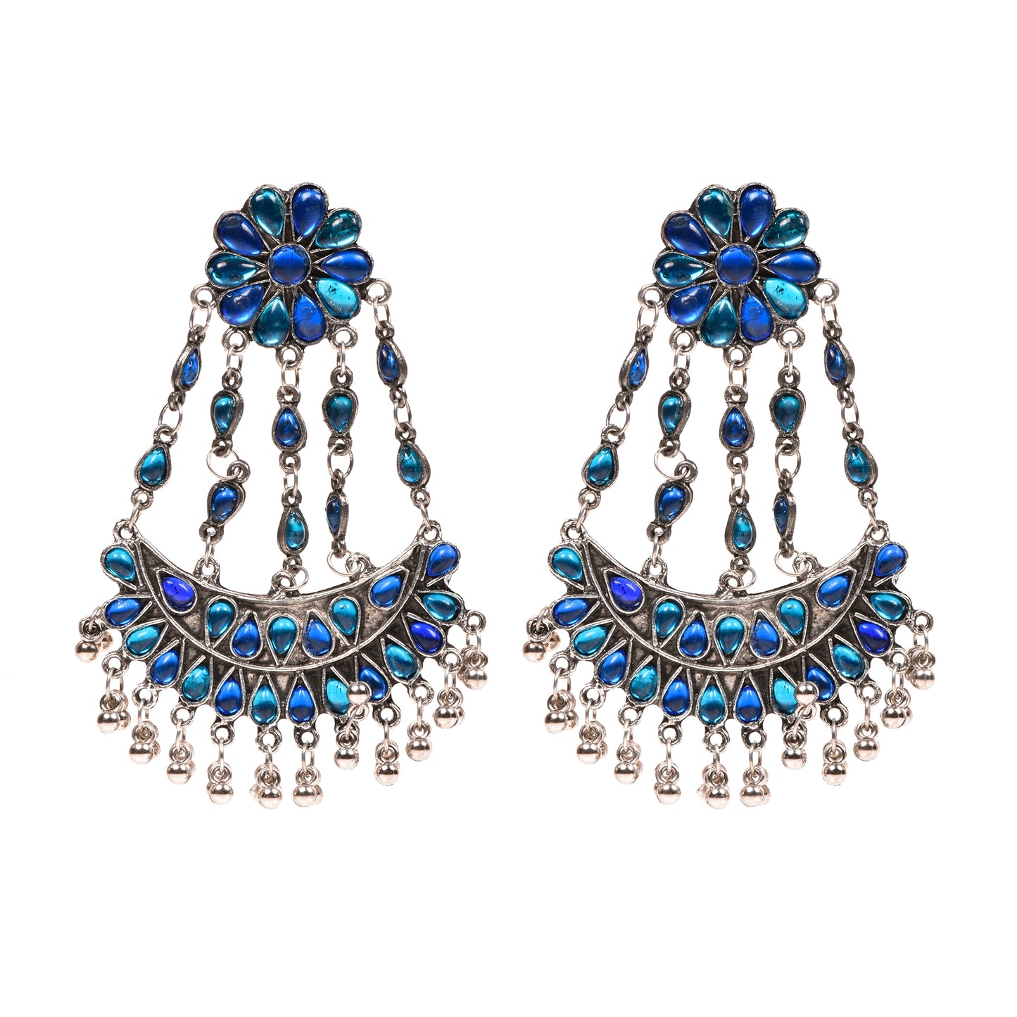 Ornapp Oxidized Flower Jhumki Earrings| Mainstream Jewelry| Oxidized Range