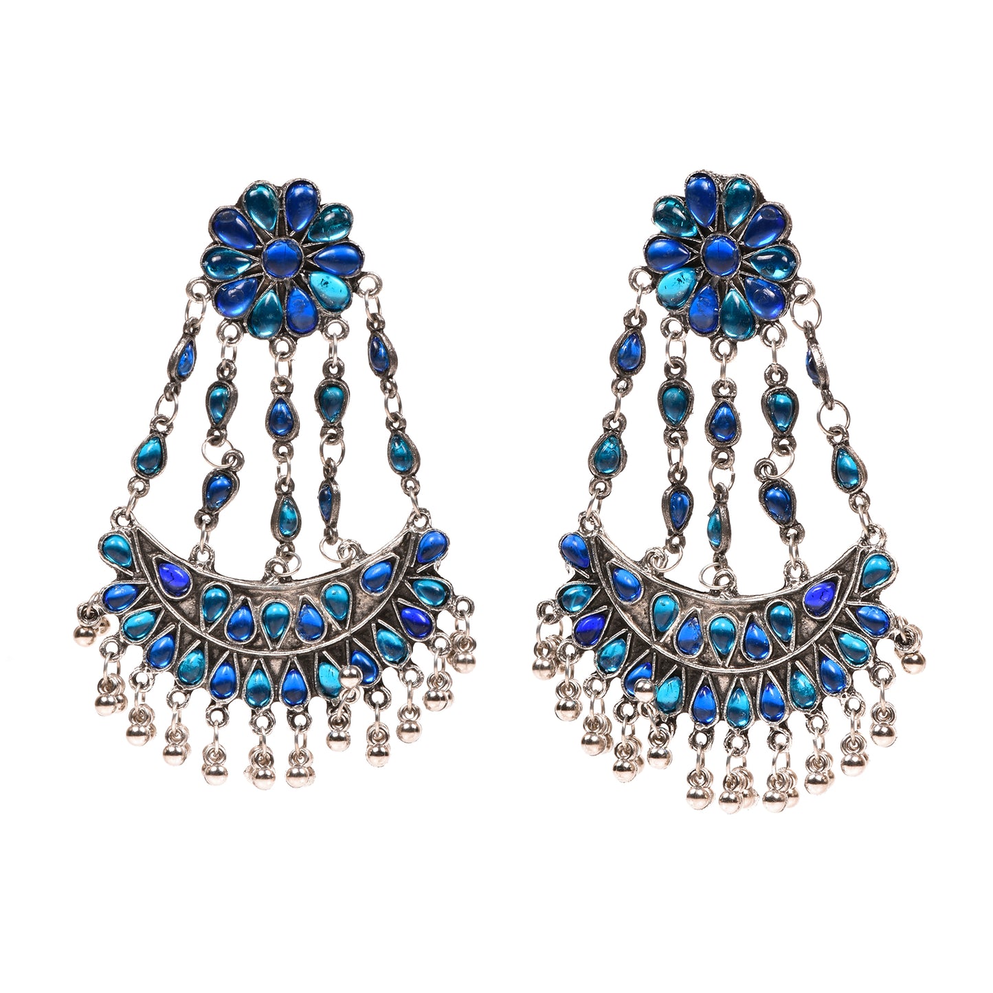 Ornapp Oxidized Flower Jhumki Earrings| Mainstream Jewelry| Oxidized Range