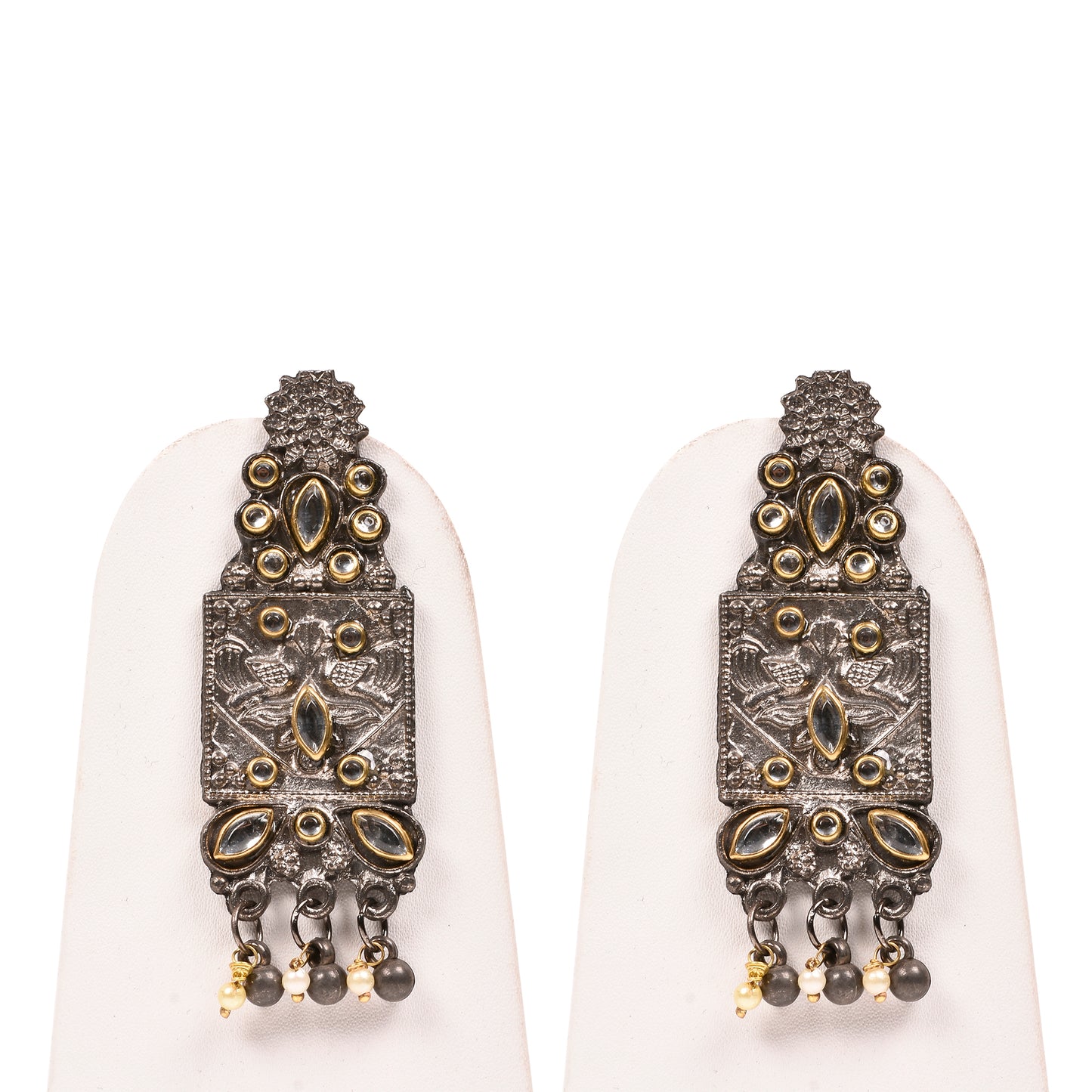 Ornapp Oxidized Semi circle with Mirror Insertions| Mainstream Jewelry| Oxidized Range