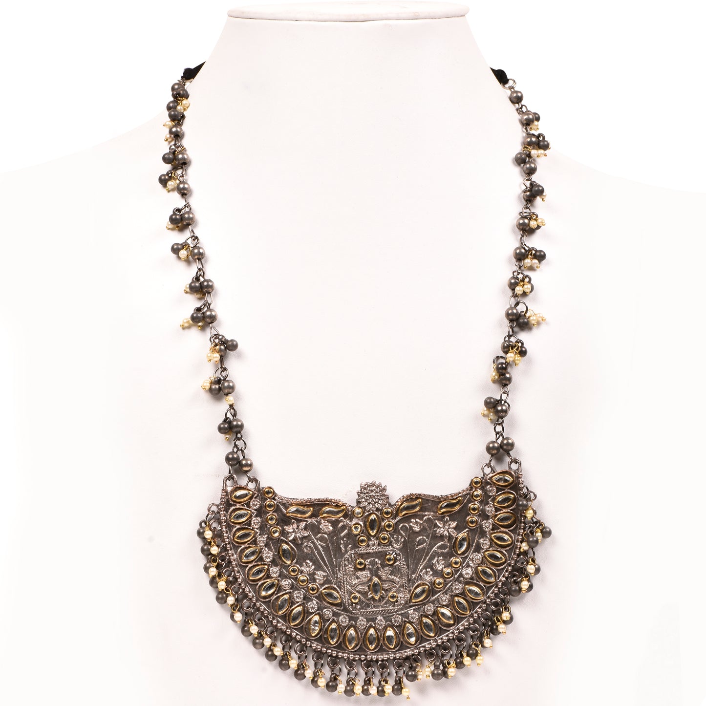 Ornapp Oxidized Semi circle with Mirror Insertions| Mainstream Jewelry| Oxidized Range