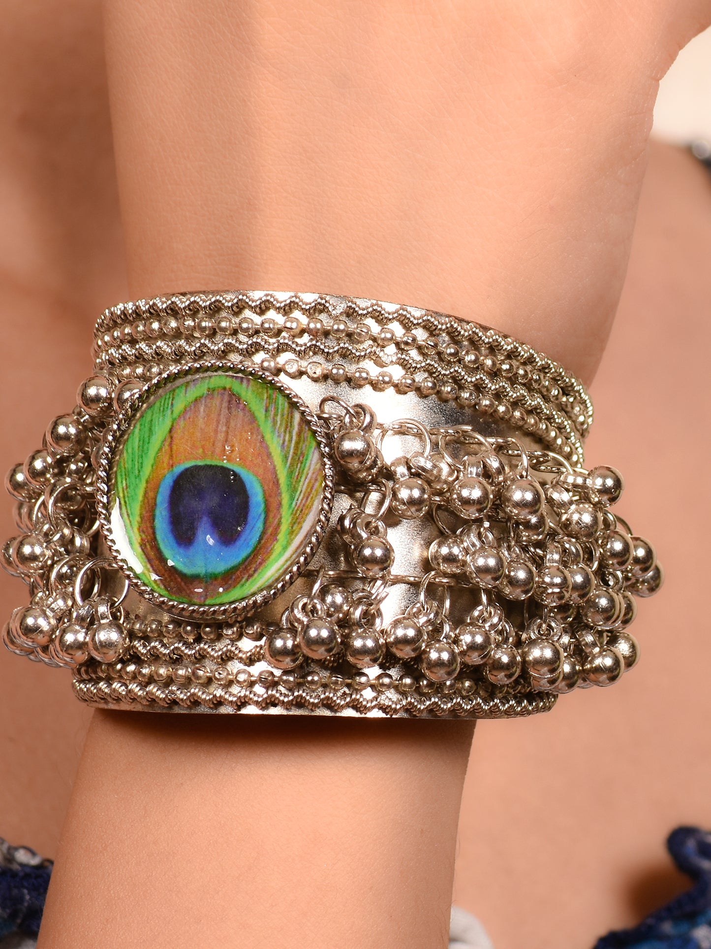 Ornapp Oxidized Krishan ji leaf Bracelet| Mainstream Jewelry| Oxidized Range