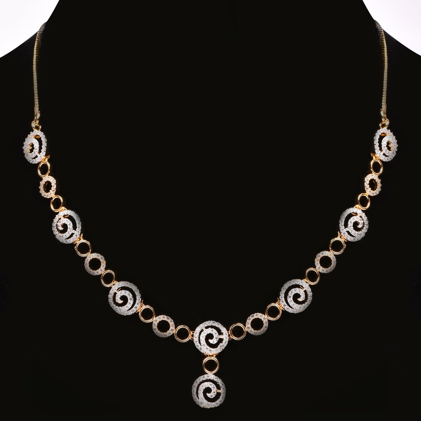 Ornapp Cubic zirconia round design Necklace set| Premium range| American diamond set