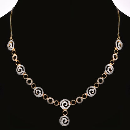 Ornapp Cubic zirconia round design Necklace set| Premium range| American diamond set