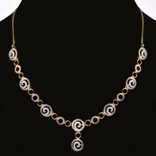 Ornapp Cubic zirconia round design Necklace set| Premium range| American diamond set