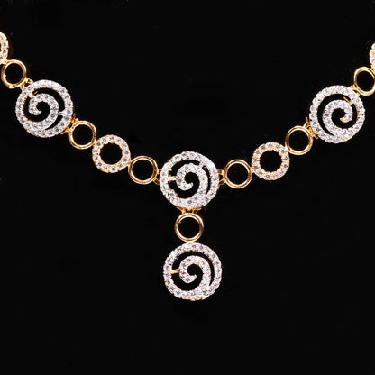 Ornapp Cubic zirconia round design Necklace set| Premium range| American diamond set