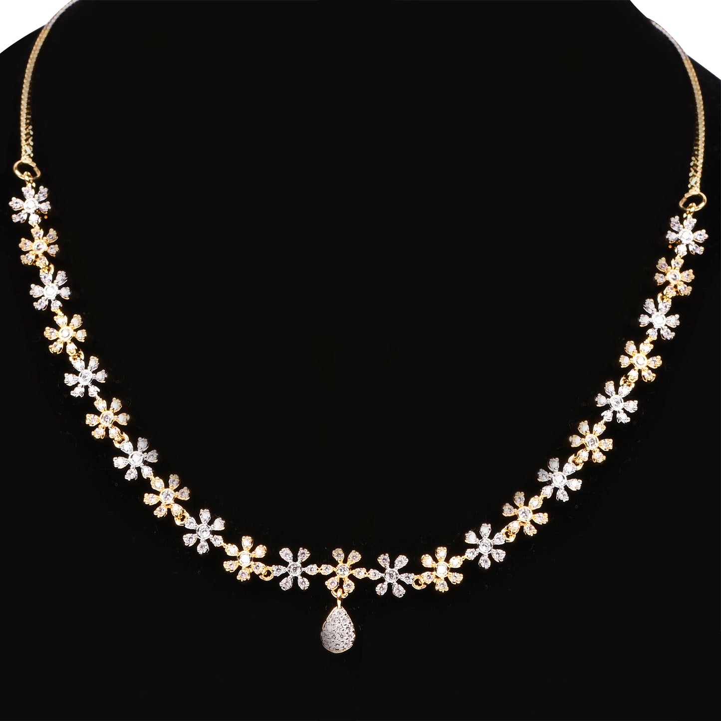 Ornapp Cubic zirconia Elegant Flower design Necklace set| Special range| American diamond set