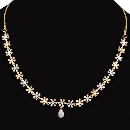 Ornapp Cubic zirconia Elegant Flower design Necklace set| Special range| American diamond set