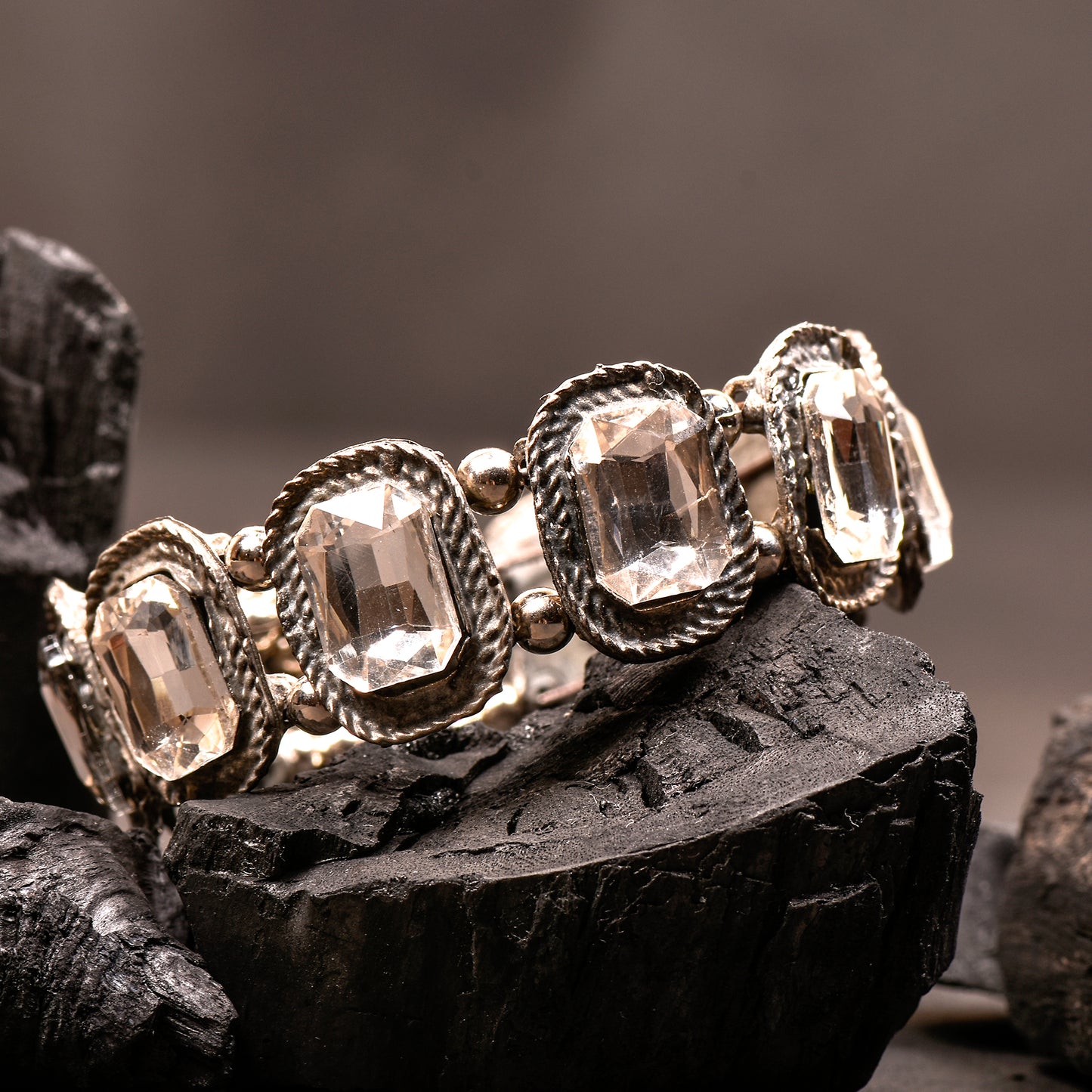 Ornapp Oxidized Square Mirror Design Bracelet| Kada for women| Oxidized Range