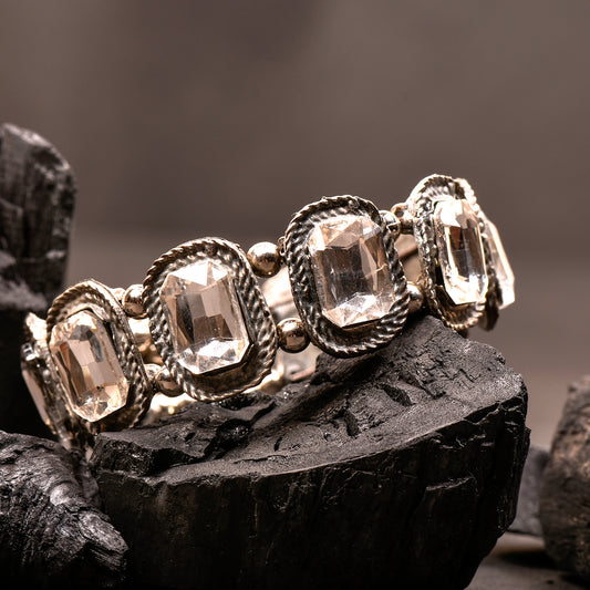 Ornapp Oxidized Square Mirror Design Bracelet| Kada for women| Oxidized Range