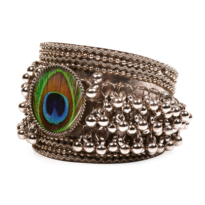 Ornapp Oxidized Krishan ji leaf Bracelet| Mainstream Jewelry| Oxidized Range