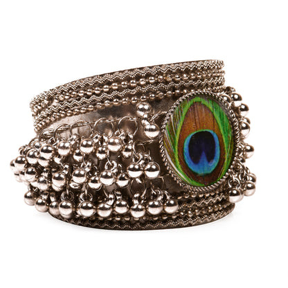 Ornapp Oxidized Krishan ji leaf Bracelet| Mainstream Jewelry| Oxidized Range