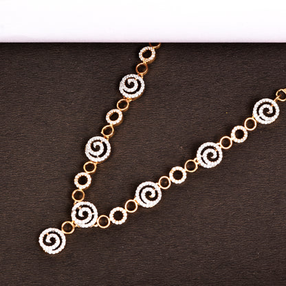 Ornapp Cubic zirconia round design Necklace set| Premium range| American diamond set