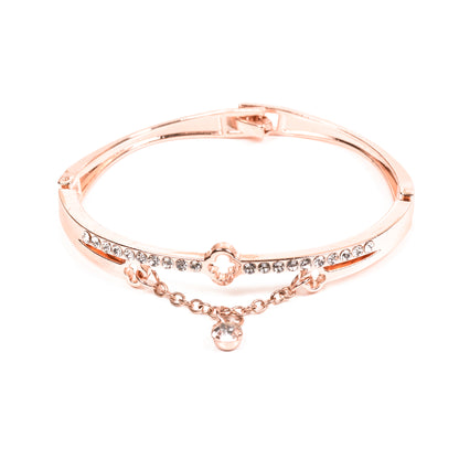 Ornapp Rose Gold Beautiful Cross design Bracelet |Decorative Bracelet| Gift for women and girls|