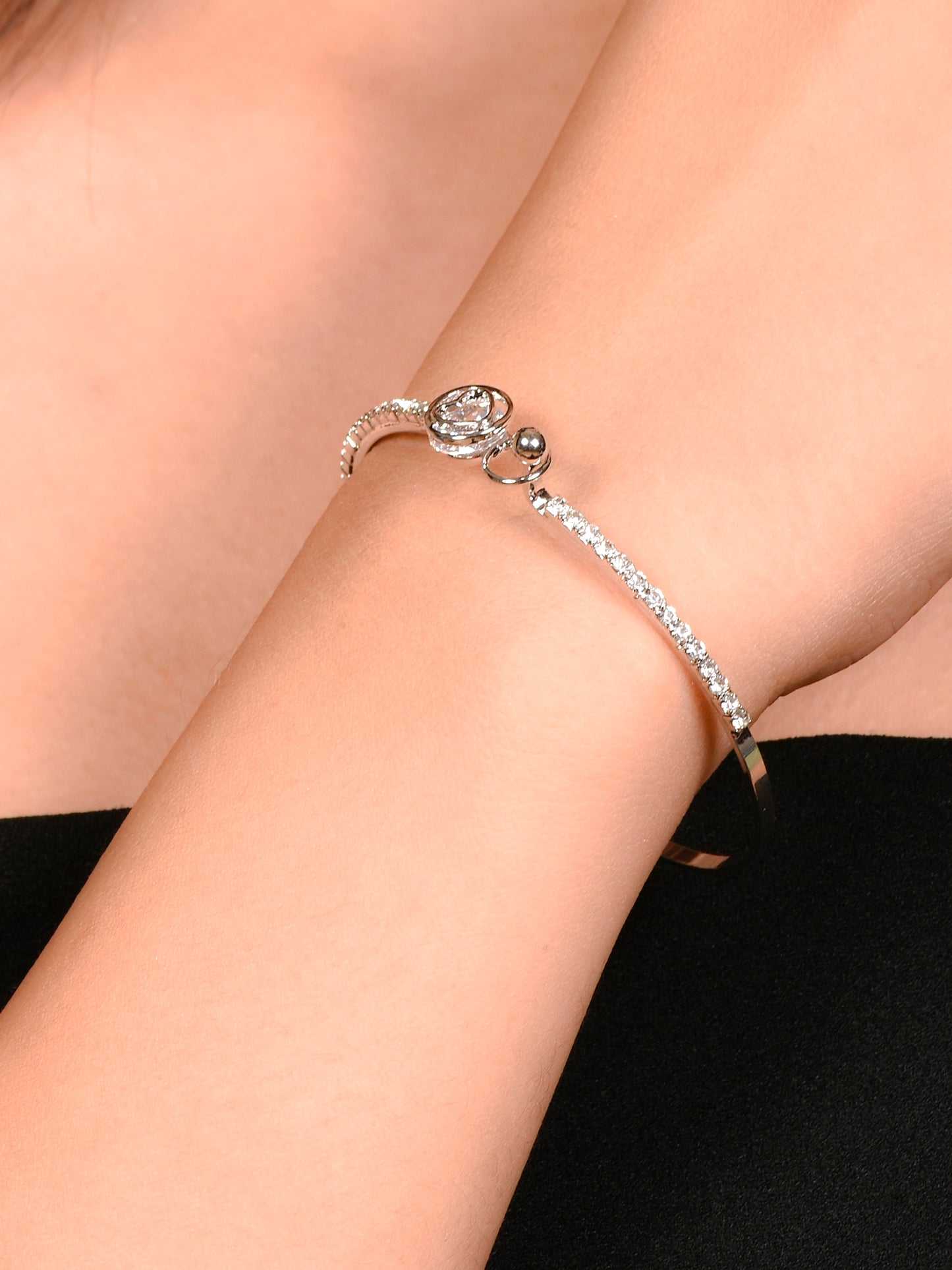 Ornapp Special Heart Bracelet With American Diamond Studded| Fashion Jewelry| Designer jewelry|