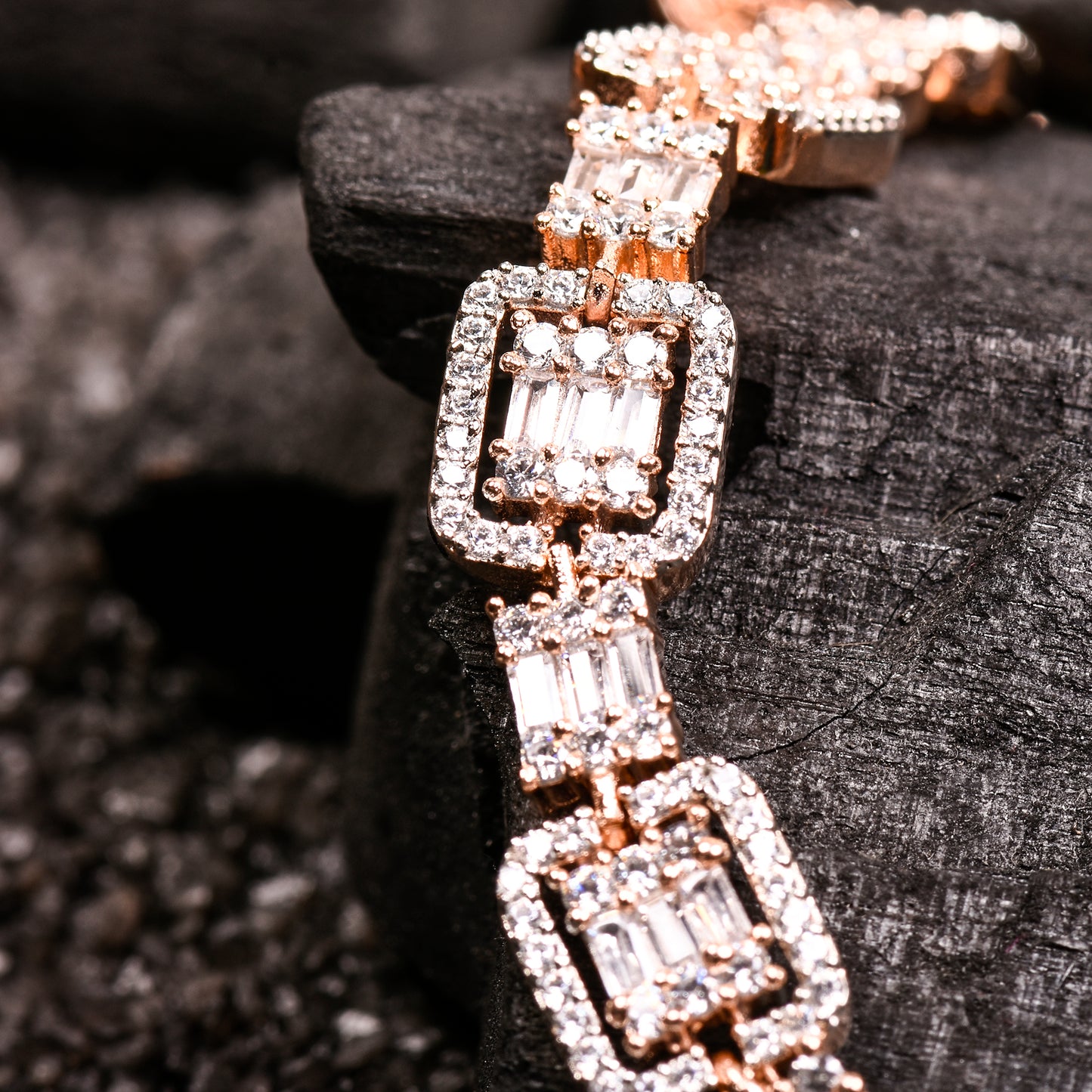 Ornapp Cubic zirconia Square Bracelet| Premium range| American diamond set