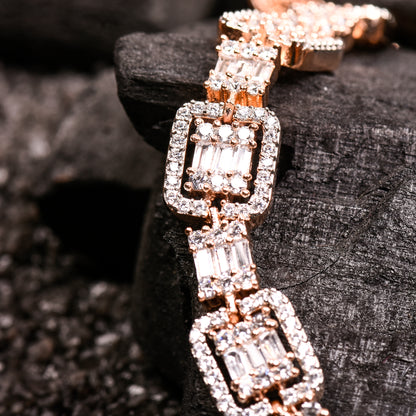 Ornapp Cubic zirconia Square Bracelet| Premium range| American diamond set