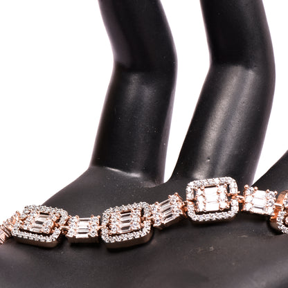 Ornapp Cubic zirconia Square Bracelet| Premium range| American diamond set