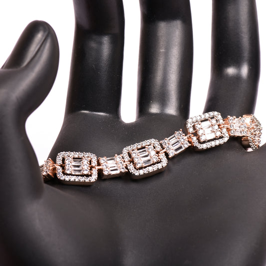 Ornapp Cubic zirconia Square Bracelet| Premium range| American diamond set