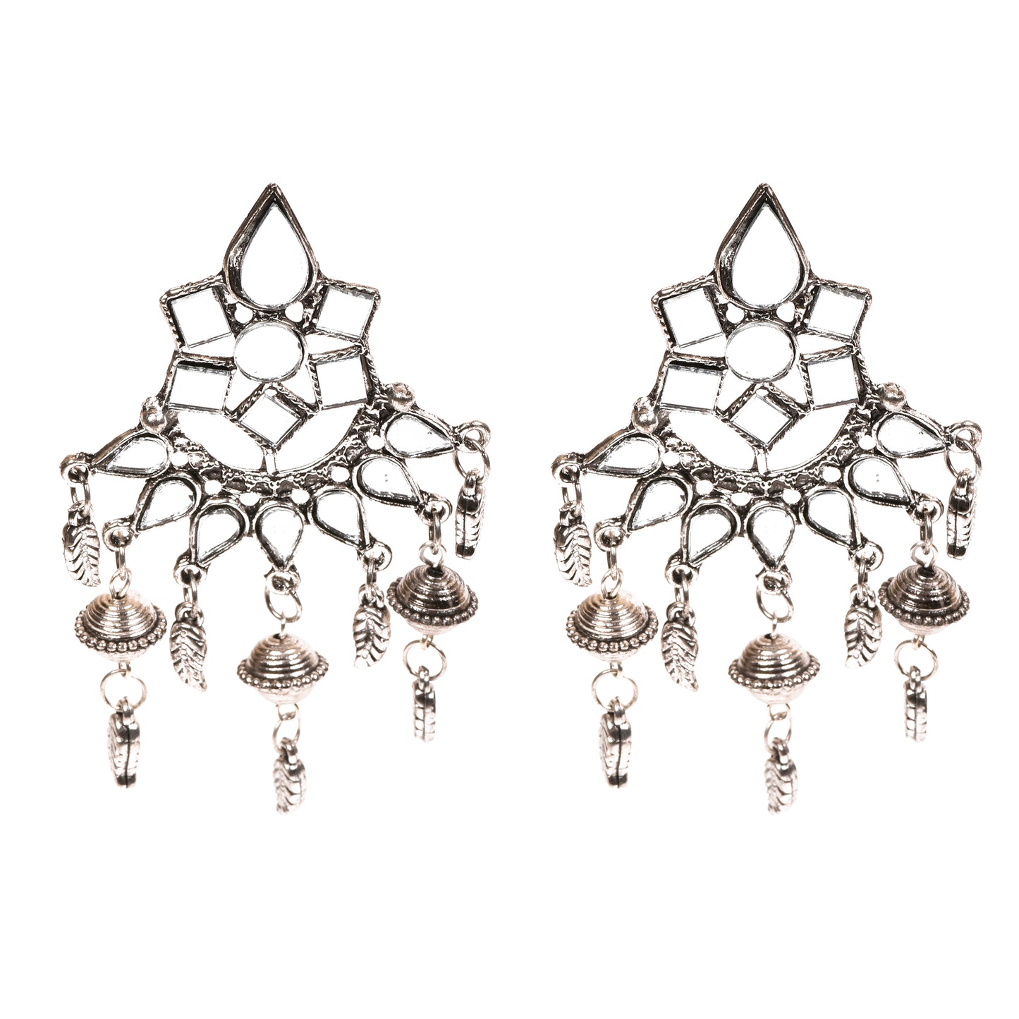 Ornapp Oxidized Mirror Earrings| Stylish Jewelry| Oxidized Range