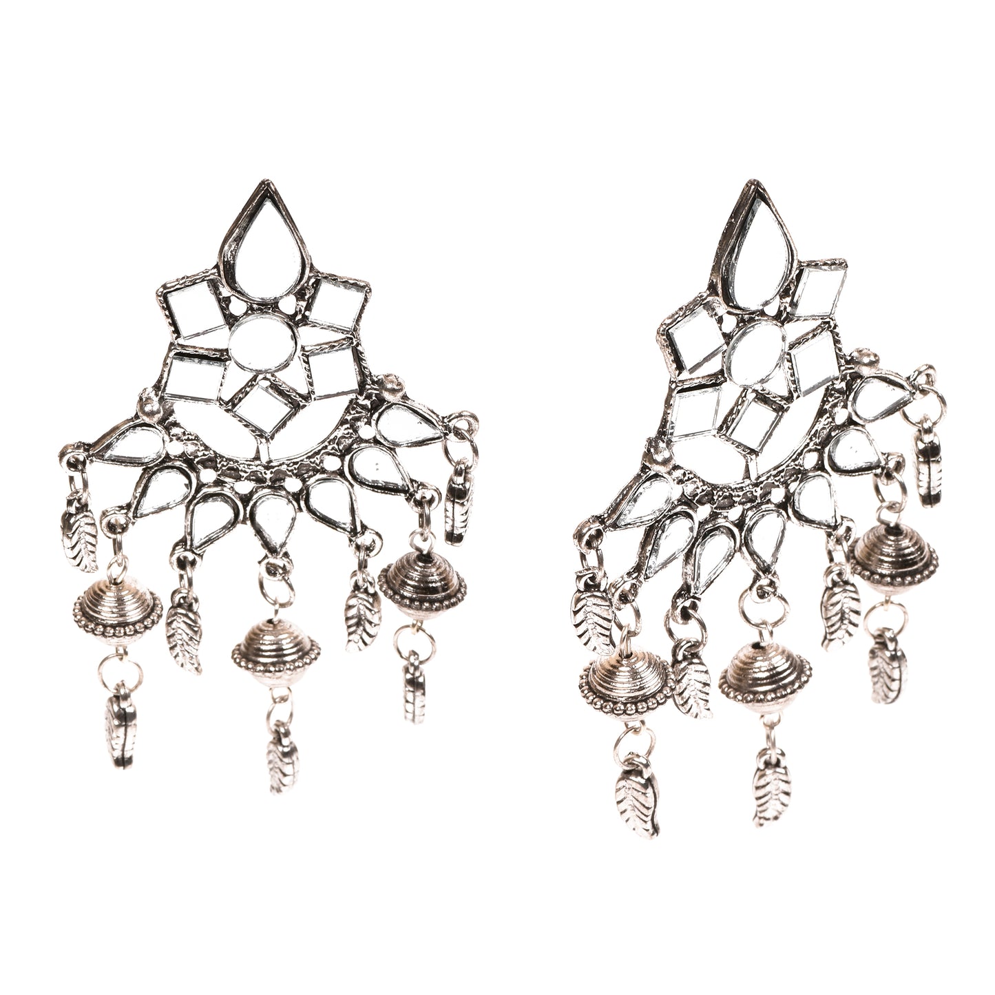 Ornapp Oxidized Mirror Earrings| Stylish Jewelry| Oxidized Range