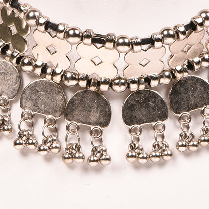 Ornapp Oxidized Semi Choker Necklace with White beats| Mainstream Jewelry| Oxidized Range