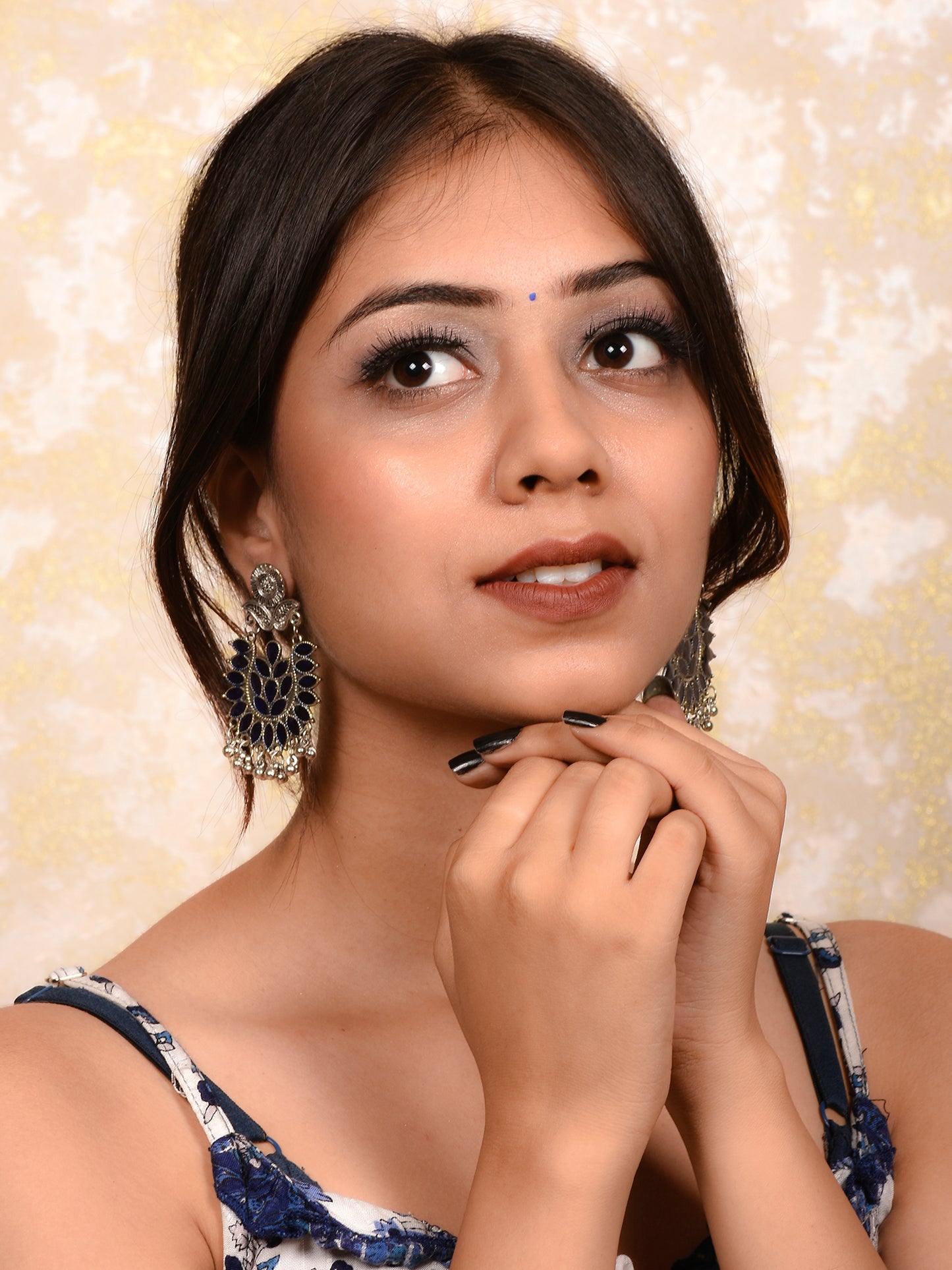 Ornapp Oxidized Blue design Jhumka | Trending Jewelry| Oxidized Range